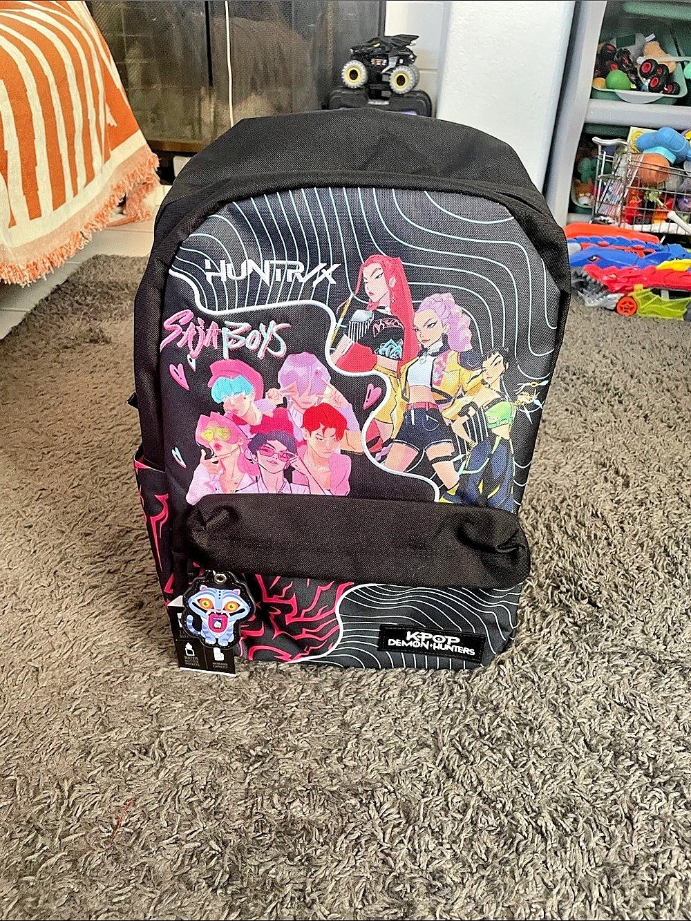 Bioworld Netflix KPop Demon Hunters backpack Graphic Backpack in Black & Pink